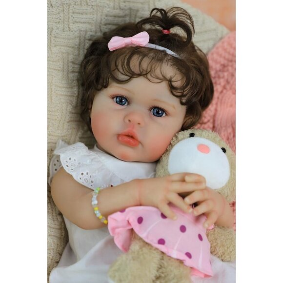 20 Inch Reborn Baby Doll Girl Realistic Newborn Soft Vinyl Body with Accessories - Picture 4 of 9